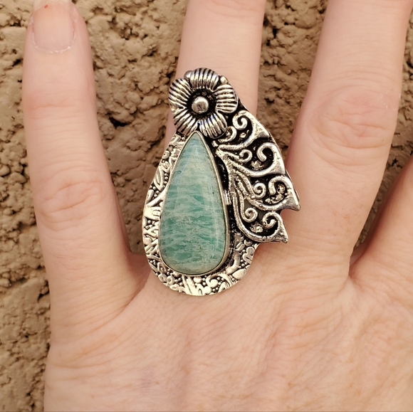 New Amazonite 925 Silver Ring. - Picture 9 of 16